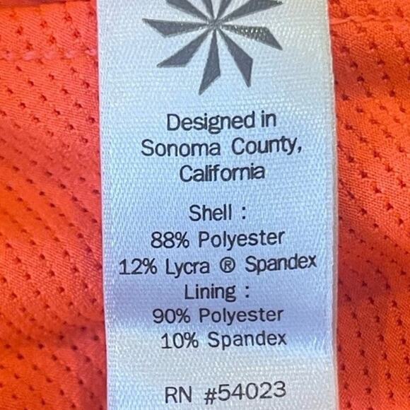 Athleta Orange Racerback Sports Bra Small Mesh Back Workout Gym Activewear - Picture 3 of 7